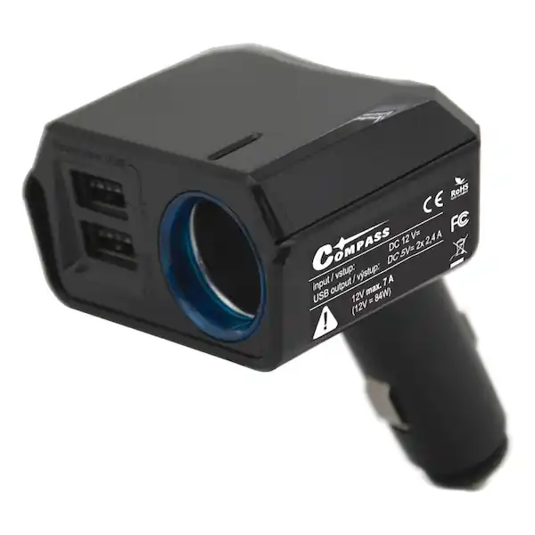 Adaptér pevný 12V + 2x USB 2400mA SELECT Finální Výprodej