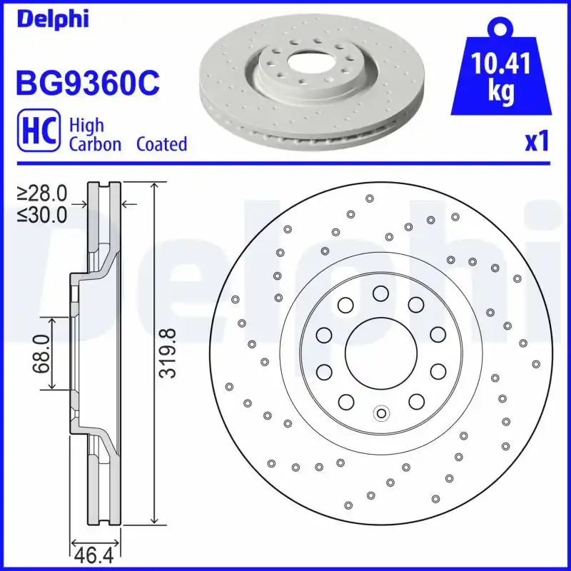 Brzdový kotouč DELPHI BG9360C Nová Kolekce